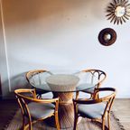 4 Rotan Bamboe Eetkamer Stoelen Mid Century Vintage thumbnail 8