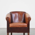 Correct Afgewerkte Schapenleren Clubfauteuil Met Prachtige Kleuren En Een Goed Zitcomfort thumbnail 3