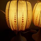 Setprijs 2 Vintage Nachtkastjes Lampen Jaren 70 Tulpvoet Lamp thumbnail 5