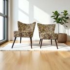 Set Van 2 Vintage Gebloemde Cocktailstoelen / Fauteuils thumbnail 3
