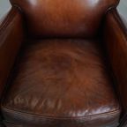Karaktervolle Schapenleren Fauteuil/ Armchair Met Een Mooi Patina En Warme Kleuren thumbnail 5