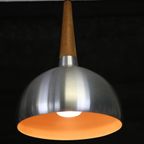 Deense Design Lamp In Aluminium En Teakhout *** Scandinavische Stijl *** thumbnail 3