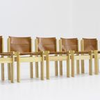 Vintage Ibisco Cognac Leren Eetkamerstoelen, Set Van 6 thumbnail 3
