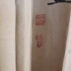 Grote Vintage Chinese Waaier Met Vogels thumbnail 3