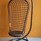 Vintage Rotan Eggchair, Hang Stoel, Gevlochten Rotan Stoel thumbnail 10