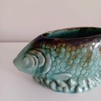 Vintage '60 Keramiek, Handgeschilderde Vis thumbnail 2