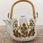 Vintage Keramiek Theeservies. Theepot En Kop En Schotels thumbnail 4