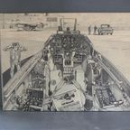 Vintage Jean Luc Beghin F-16 Tekening Print 1975 Op Plaat thumbnail 5