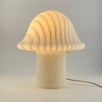 1 Of 3 Large White Crystal Glass Zebra Striped Peill And Putzler Mushroom Table Lamp Xl 1970 thumbnail 3