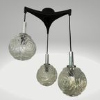 Midcentury Vintage Cascade Lamp 3 Glazen Bollen / Chroom thumbnail 2