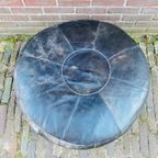 Leren Jaren 70 Poef Van 73 Cm Diameter thumbnail 3