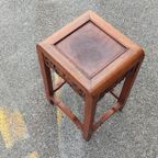 Oosterse Houten Bijzettafel Nachtkastje Plantentafel thumbnail 3