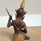 Brons Beeldje Van Een Thaise Muzikant thumbnail 5