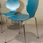 Set Van 4 Vlinderstoelen Eetkamerstoelen, Blauw thumbnail 10