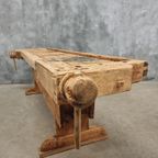 Antieke Werkbank Sidetable Keukeneiland 19E Eeuws 250 Cm thumbnail 9