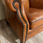 Cambridge Schapenleren Oorfauteuil Cognac Schaapsleder thumbnail 7