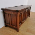Vintage Eikenhouten Dekenkist Speelgoedkist Kist Salontafel thumbnail 10