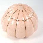 Vintage Lampenkap Roze Glas Goud thumbnail 4