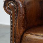 Stoere, Statige En Subtiele Vintage Schapenleren Clubfauteuil thumbnail 10