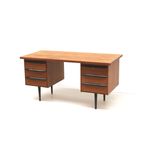 Vintage Bureau Met Zes Lades Op Elegante Poten thumbnail 3