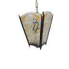 Amsterdams School Stijl - Lantaarn - Hanglamp - Glas - Messing - 1930's thumbnail 10