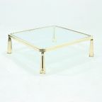 Large Rare Solid Brass Coffee Table By Peter Ghyczy 1980S thumbnail 3