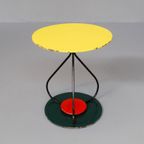 Vintage Tafeltje Metaal/Hout Frans Design Sidetable '50 thumbnail 3