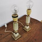 Vintage Tafellamp Nachtlampjes Messing En Marmer Lampen thumbnail 15