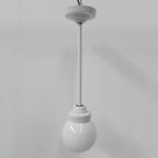 Art Deco Hanglamp Met Witte Glazen Bol thumbnail 2