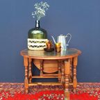 Antieke Engelse Hangoor Tafel Met Groen Leer Ingelegd Blad thumbnail 2
