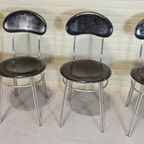 Set Van 4 Vintage Postmodern Italiaans Eetkamerstoelen thumbnail 10