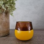 Vintage Rookglas Theeglas Geel thumbnail 3