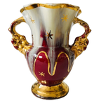 Mid-century Jasba Vaas Fuchsia Wit Goud Barok 1950’s thumbnail 2