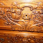 Louis Xv Franse Gebeeldhouwde Eiken Commode. thumbnail 3