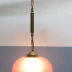 Prachtige Roze Hallamp, Hanglamp Met Bloemen Motief Uit Frankrijk thumbnail 3