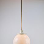 Vintage Bol Hanglamp Schoollamp Koper Stang Art Deco ‘50 thumbnail 3