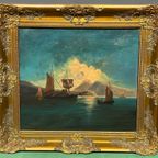 A. Kubin. "nachtelijk Zeelandschap". thumbnail 2