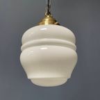 Engelse Opaline Met Messing Glazen Hanglamp thumbnail 9