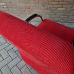 90's Vintage Buizenframe Ribstof Fauteuil Club Stoel thumbnail 4