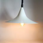 Trumpet Shaped Hanging Pedant - White Enamelled Shade - Adjustable In Height thumbnail 4