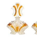 Art Deco Stijl Amberkleur Parfum Toiletset Boudoir Bleikristal thumbnail 9
