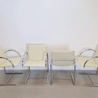 4 X Vintage Metaform Cirkel Rvs Stoel Nieuw Leer Japandi '80 thumbnail 15