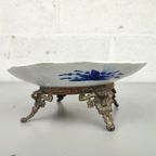 Antiek Japans Imari Bord Op Bronzen Pootjes thumbnail 4