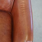 In Goede Staat Verkerende, Tijdloze En Correcte Comfortabele Rundleren Fauteuil/armchair thumbnail 11