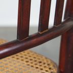 Originele Vintage Thonet Design Bistro Stoel Met Gematte Zitting thumbnail 11