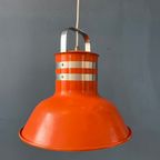 Mid Century Oranje/rode Metalen Space Age Hanglamp thumbnail 8