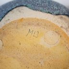 Keramische Kleine Theepot, Vintage Studio Keramiek In Blauw En Beige thumbnail 6