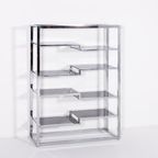 1970’S Vintage Italian Design Chromed Steel Bookcase/Display Cabinet thumbnail 4