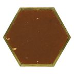 Zeldzame Hexagonale Messing Spiegel Rodolfo Dubarry 1970S thumbnail 7