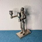 Kandelaars Aapje, Wit Metaal thumbnail 4